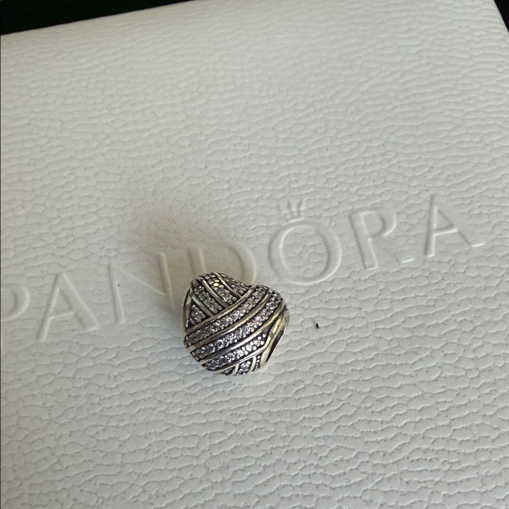 Pandora Silver And CZ Wrapped Heart Charm